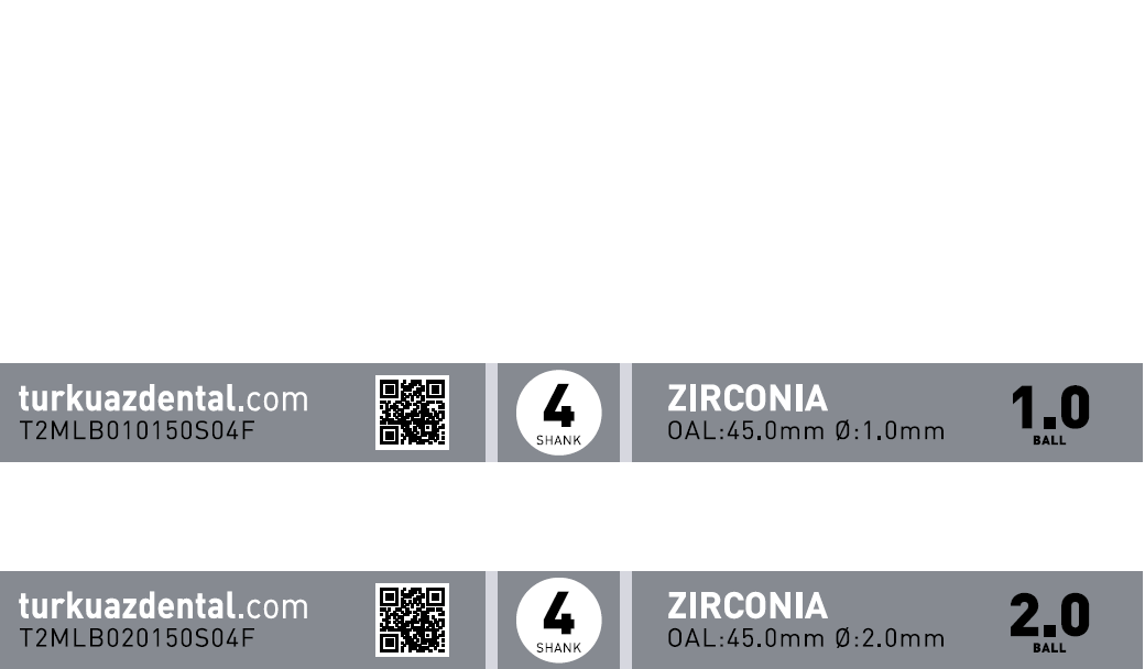 Kaplamalı Zirkon Frezler 1 MM